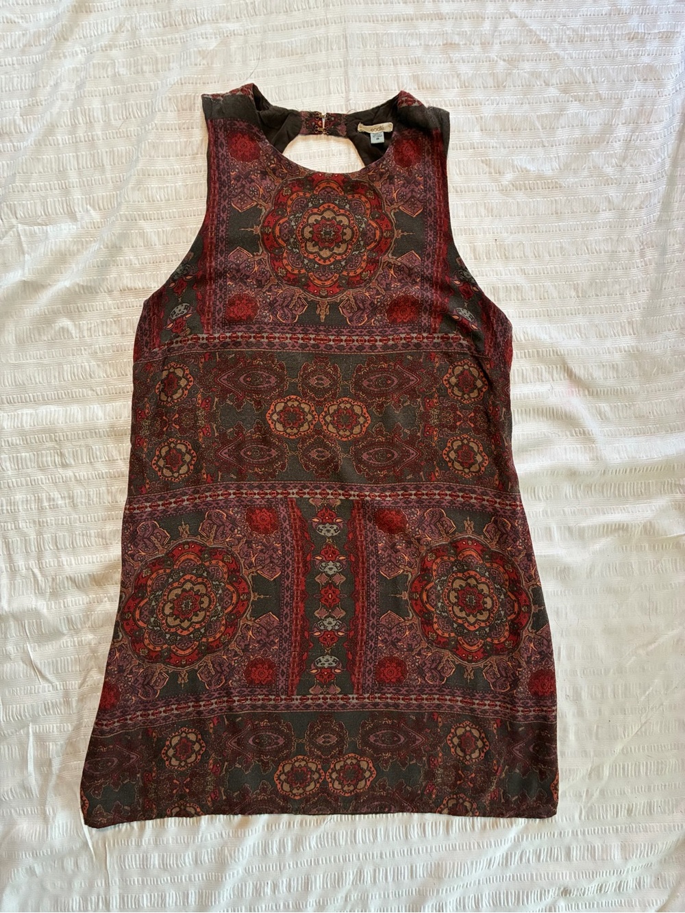 Ecoté Urban Outfitters Bohemian Paisley Print Open Back Mini Dress Size Small